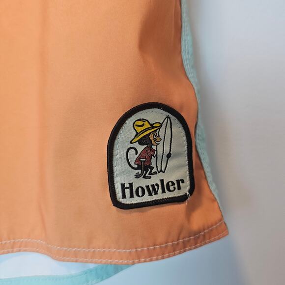 Howler Brother Retro Aqua Blue Buchannon Boardshorts Mens Swim 8" Inseam Size 34 - Picture 4 of 15